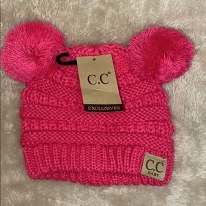 C.C Baby Beanie With Pompoms